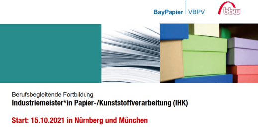 Neue Kurse Industriemeister Papier -/Kunststoffverarbeitung (IHK) starten am 15. Oktober