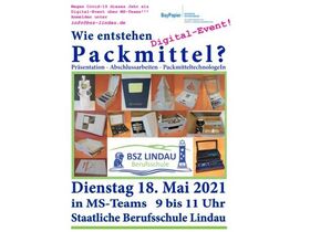 Anmeldung: Online-Projektmesse der Packmitteltechnologen an der Berufsschule Lindau am 18.05.2021